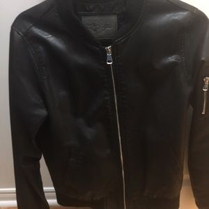 Black women leather jacket RD style